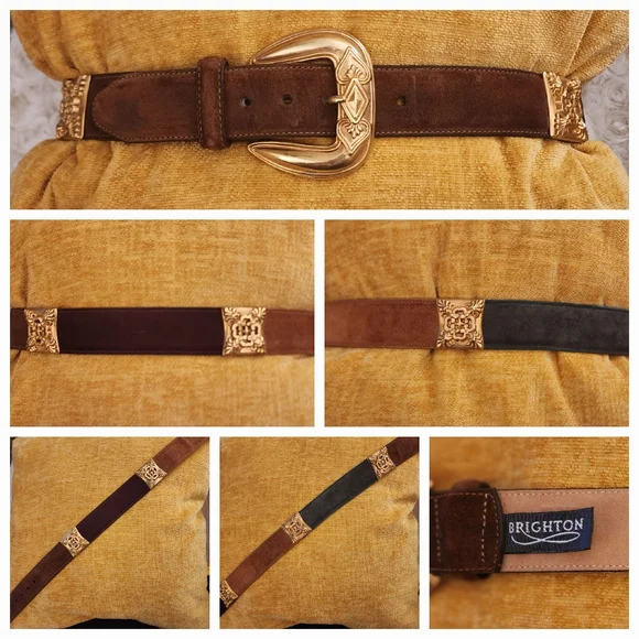 Brighton Vintage Leather Colorblock Belt s-l400.jpg main image 2